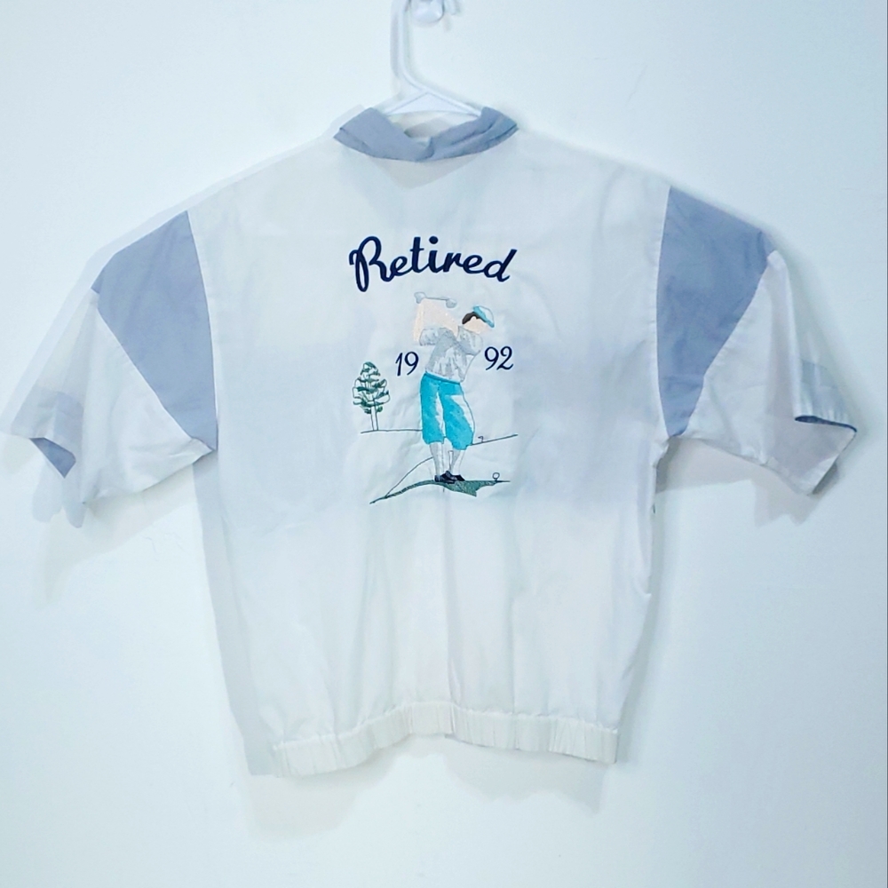 Vintage 1992 Mens Embroidered Retired Golf Tshirt Size M